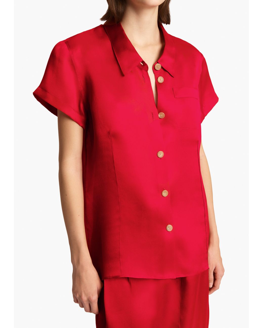 Khaite Red Keefe Top
