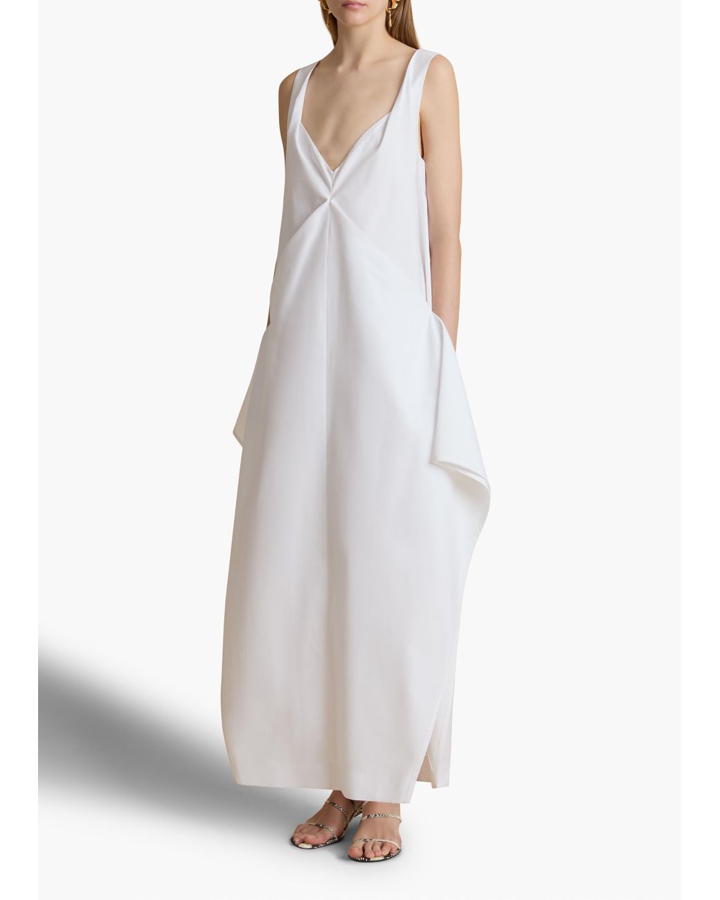 Khaite White Cotton Maxi Dress