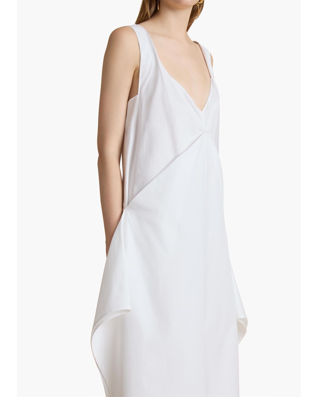 Khaite White Cotton Maxi Dress
