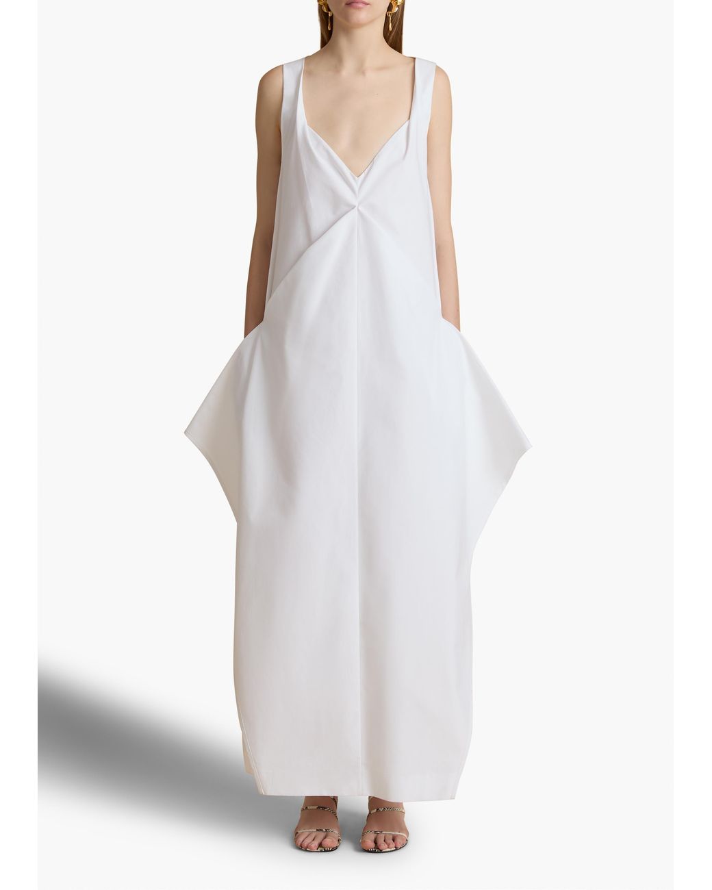Khaite White Cotton Maxi Dress