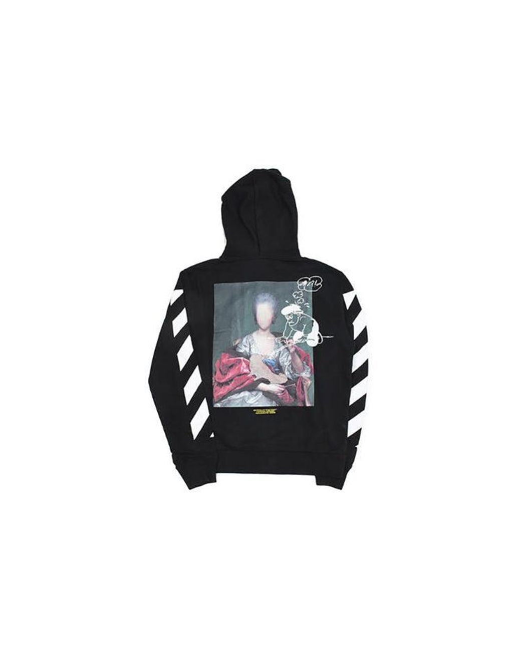 Off-White c/o Virgil Abloh Black Printing Hooded Zipper Jacket for men