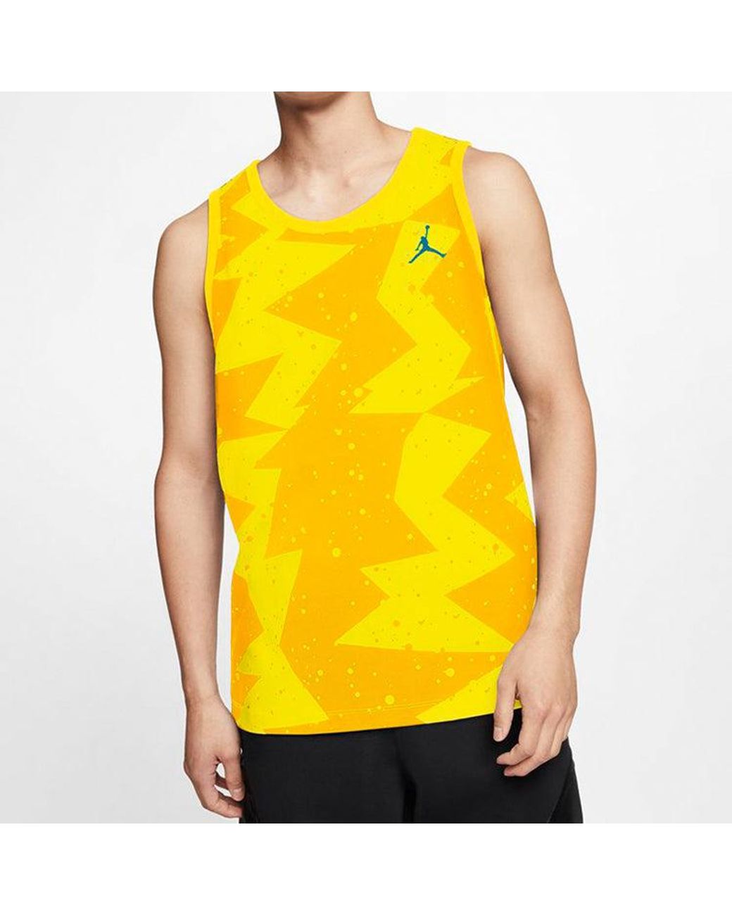 Nike Yellow Printed Poolside Printing Basketball Sports Vest for men