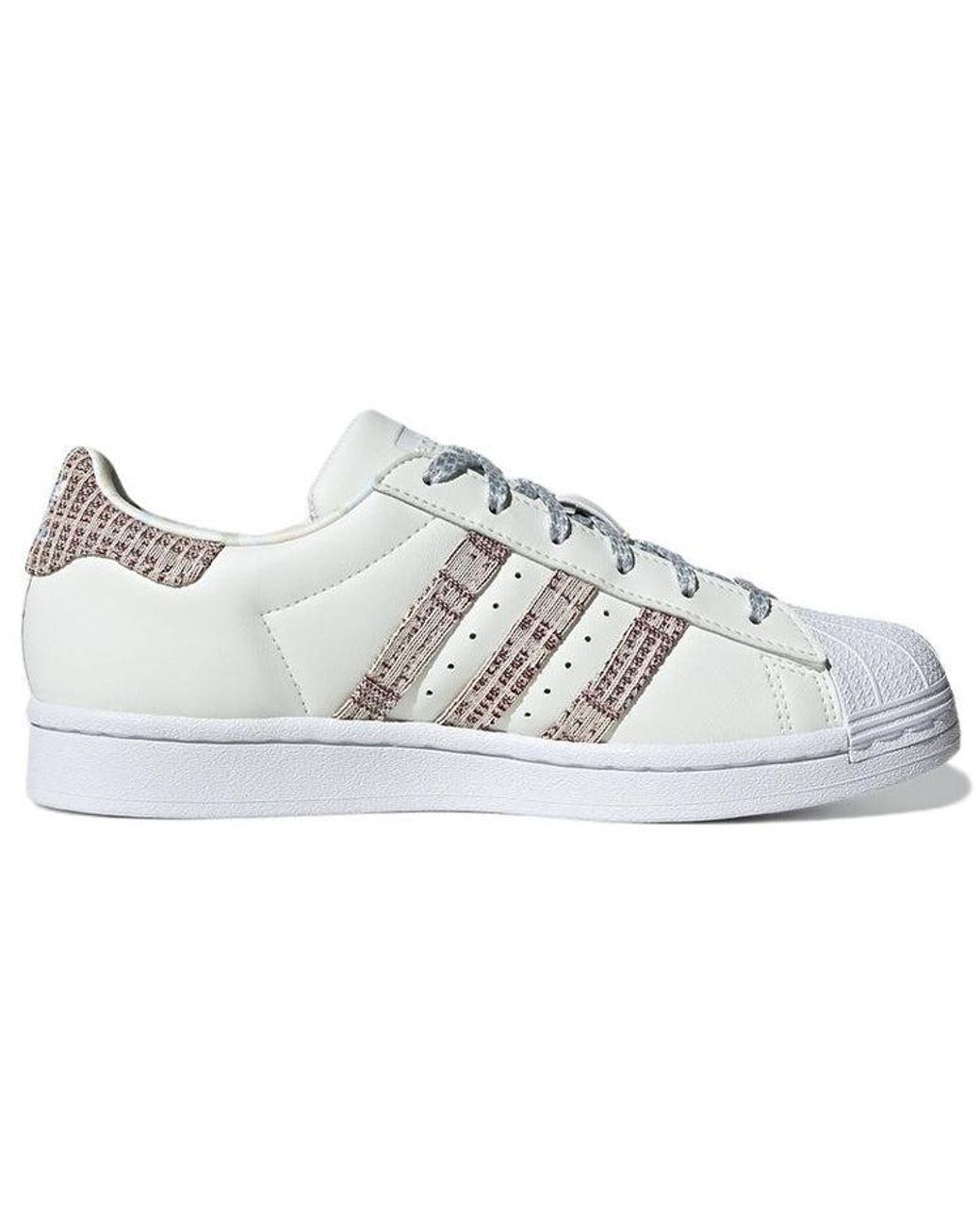 Adidas White (Wmns) Superstar Shoes 'Plaid'