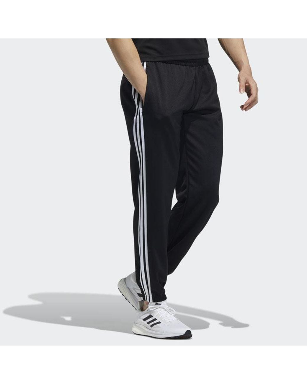 Adidas Black 3S Pants Stripe Lacing Bundle Feet Training Sports Pants for men