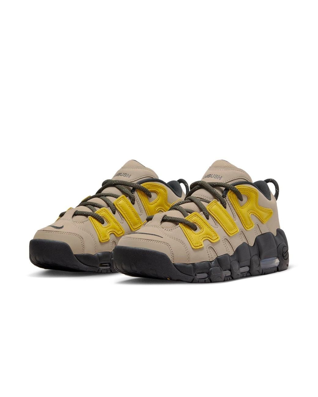 Nike Brown Air More Uptempo Low 'Ambush Limestone Vivid Sulfur' for men