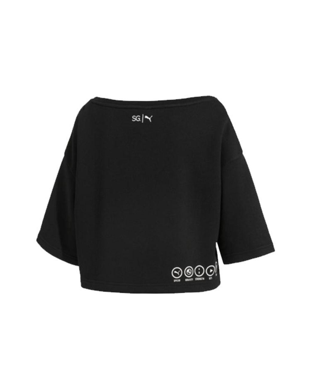 PUMA Black (Wmns) Printing Round-Neck Sweatshirt