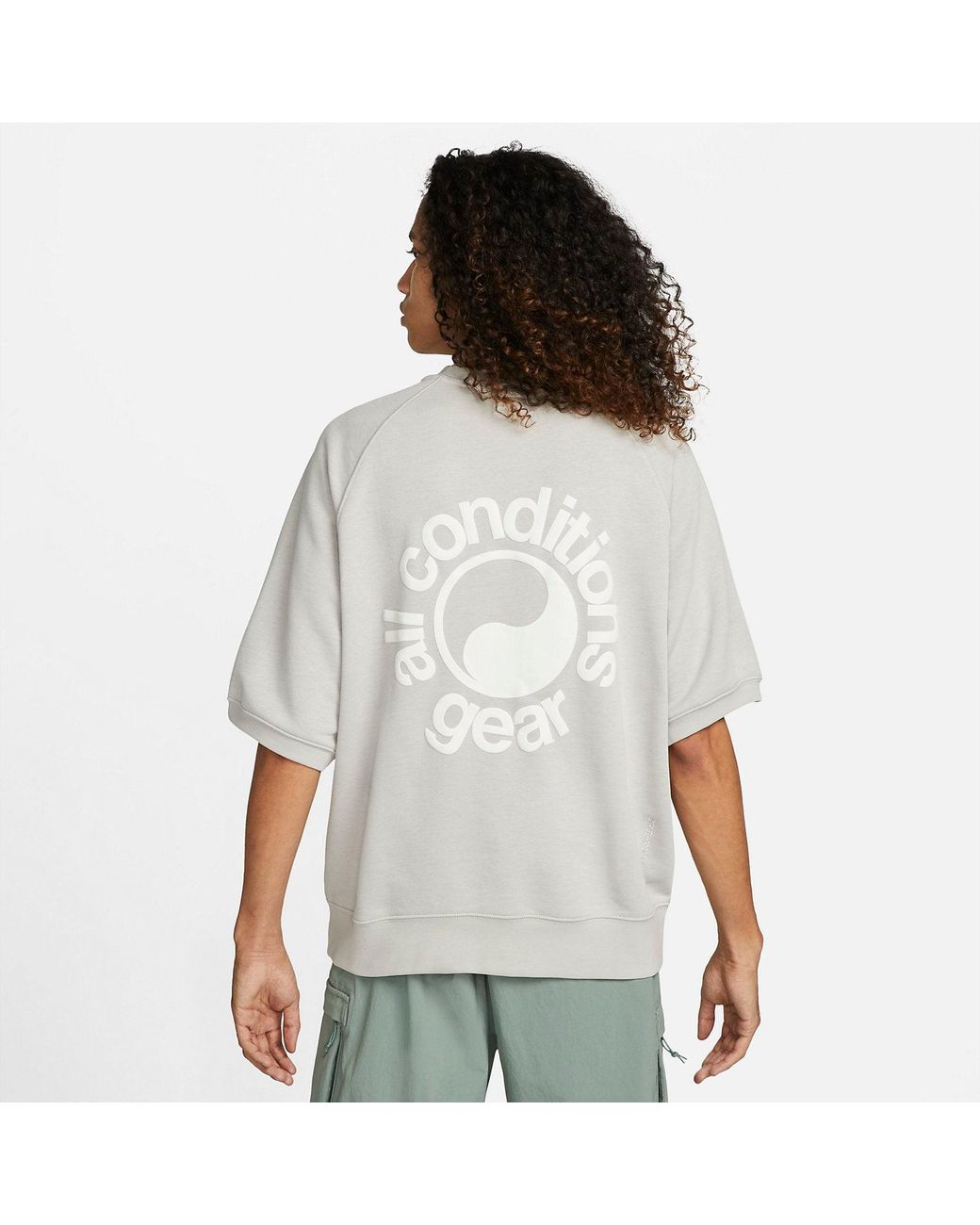 Nike Gray Acg Dry Fit Short Sleeve French Terry Crew 'Light Iron Ore' for men