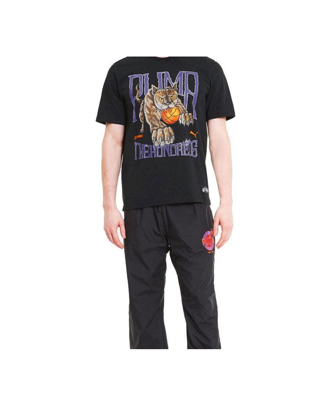 PUMA Black X The Hundreds Tee Printing Round Neck Short Sleeve for men