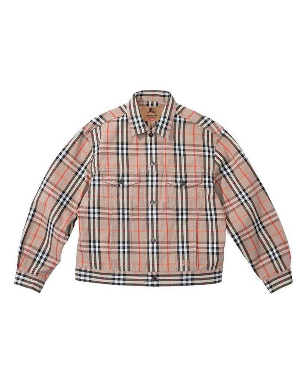 Supreme Natural X Burberry Denim Trucker Jacket for men