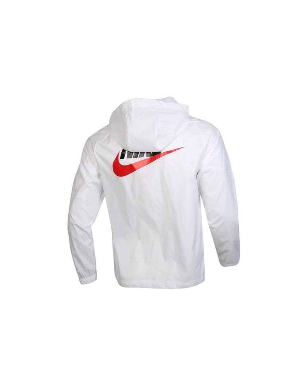 Nike White Back Large Logo Woven Sports Hooded Jacket for men