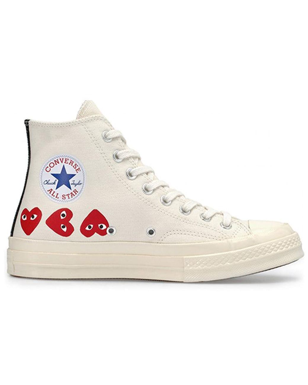 Converse Pink X Comme Des Garcons Play Chuck 70 Hi Top 'Multi Heart' for men