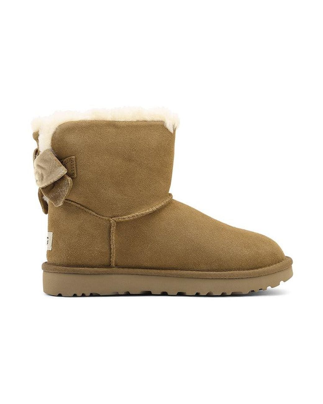 Ugg Brown (Wmns) Mini Bailey Bow Velvet Ribbon 2.0