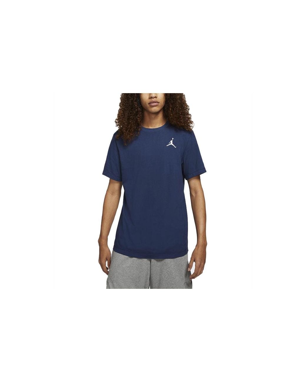 Nike Blue As J Jumpman Emb Ss Crew Midnight for men