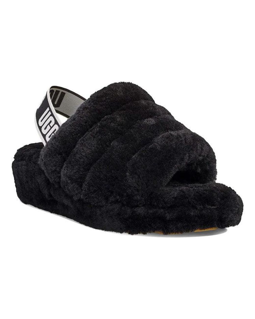 Ugg Black (Wmns) Fluff Yeah Slide Thick Sole Slipper