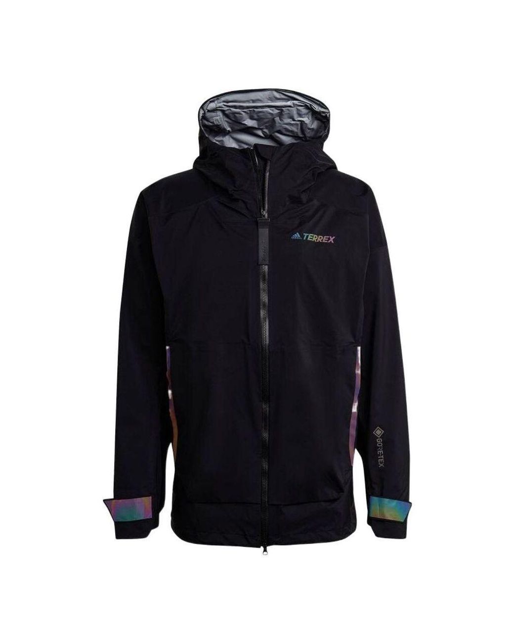 Adidas Blue Solid Color Logo Tee Stripe Casual Hooded Jacket for men