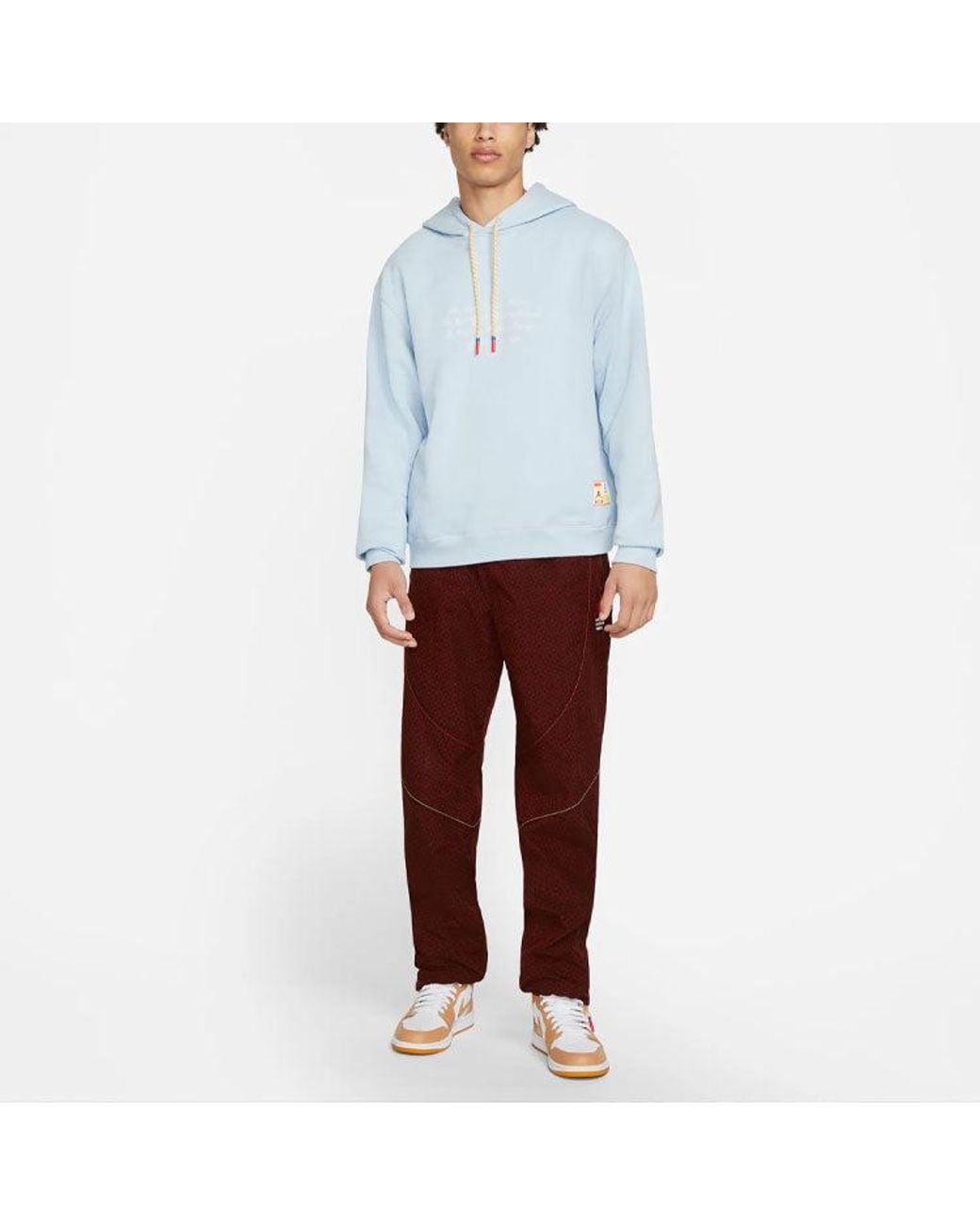 Nike X Maison Chateau Rouge Crossover French Terry Alphabet Pattern Printing Asia Edition Blue for men