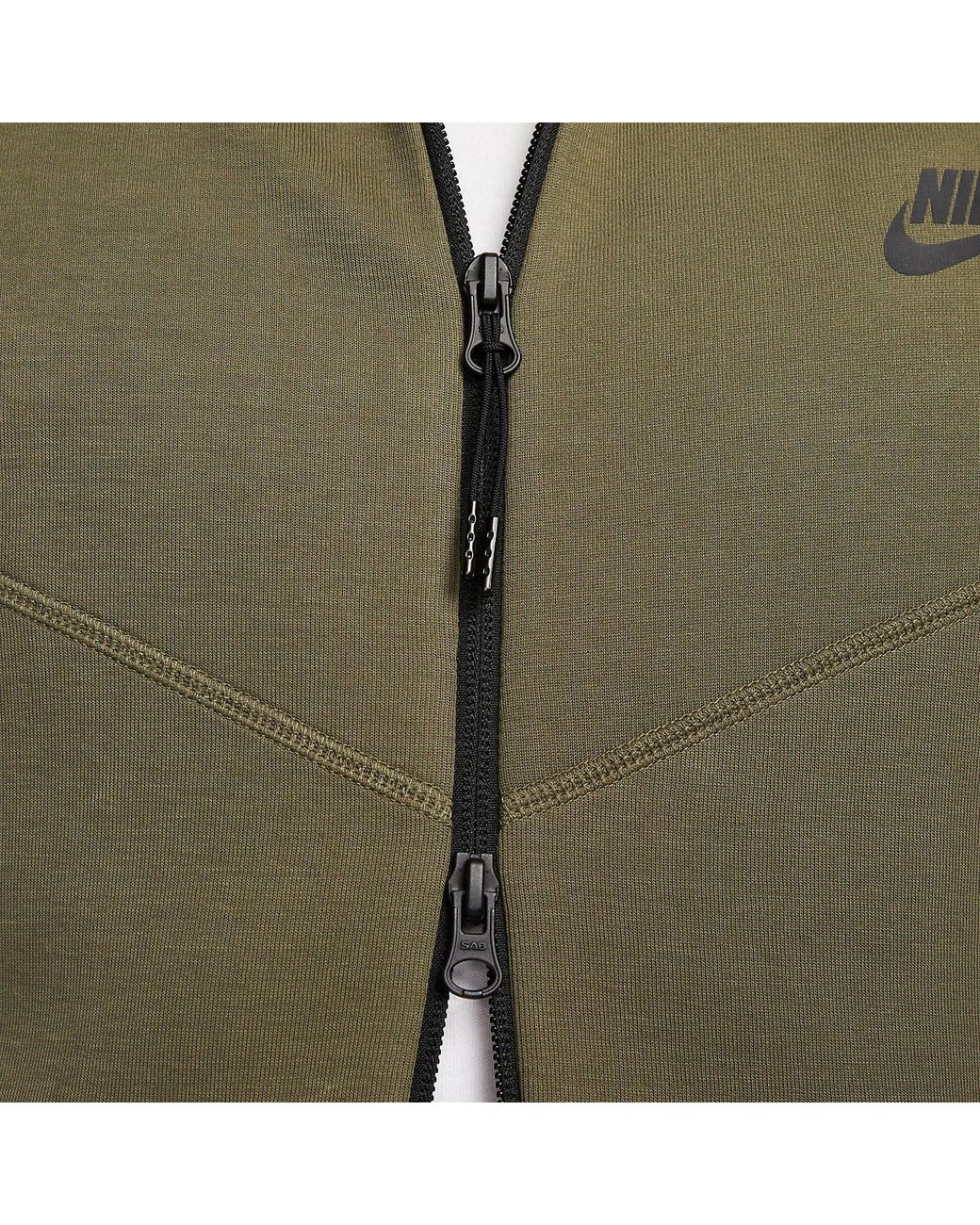 Nike Green Tech Fleece Full Zip Windrunner Hooded Jackets Asia Sizing for men