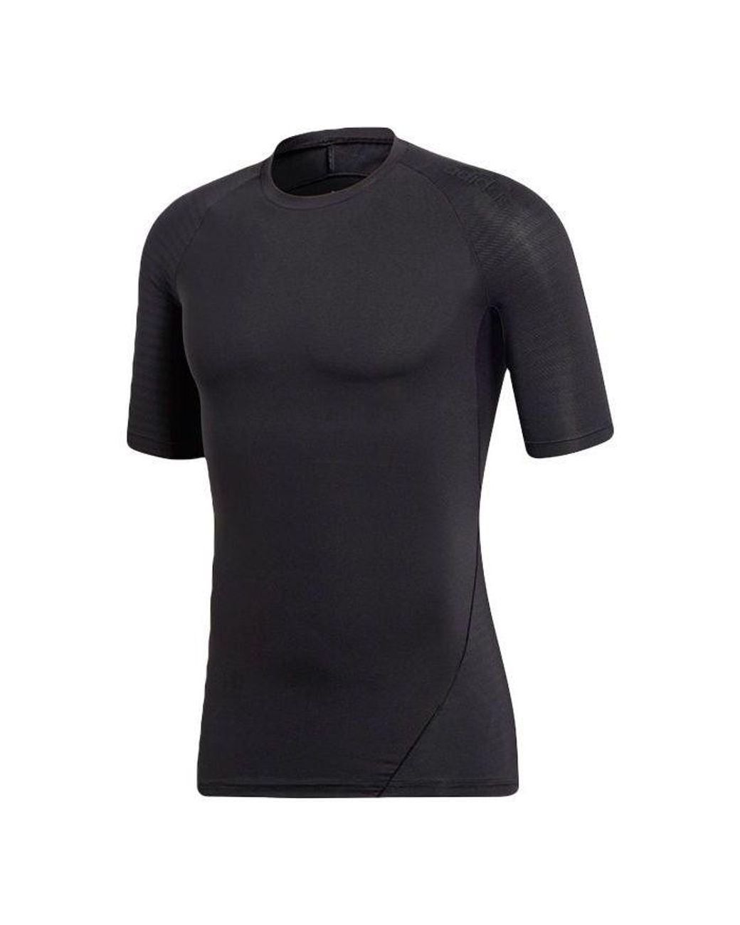 Adidas Black Ask Tec Tee Ss Tight Gym Sports Short Sleeve for men