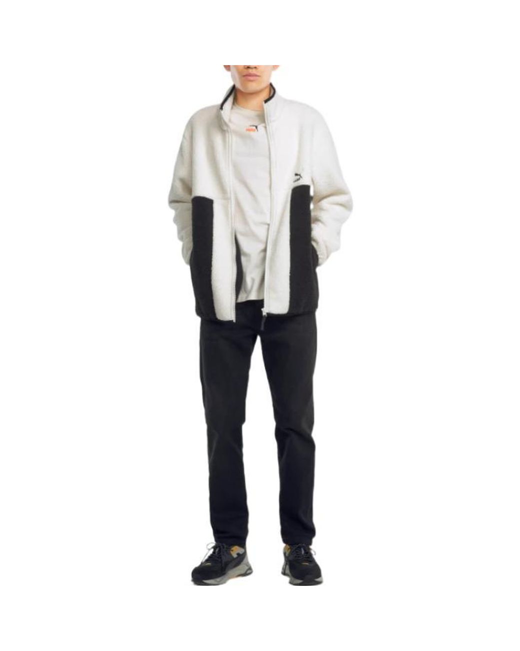 PUMA White Logo Clsx Sherpa Jacket for men