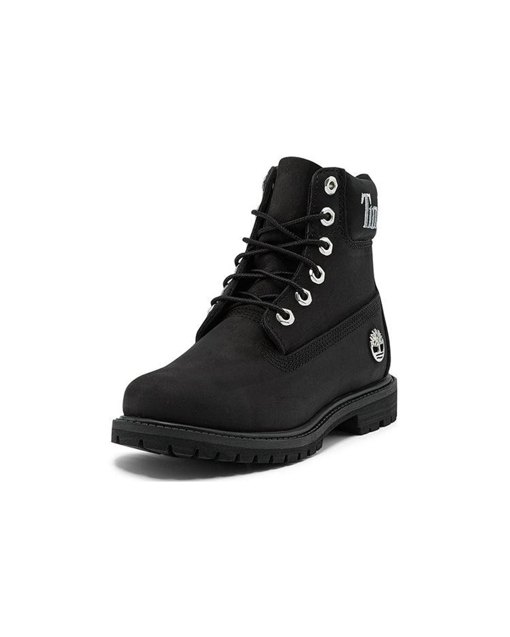 Timberland Black (Wmns) 6 Inch Premium Waterproof Boots Nubuck With Logo'