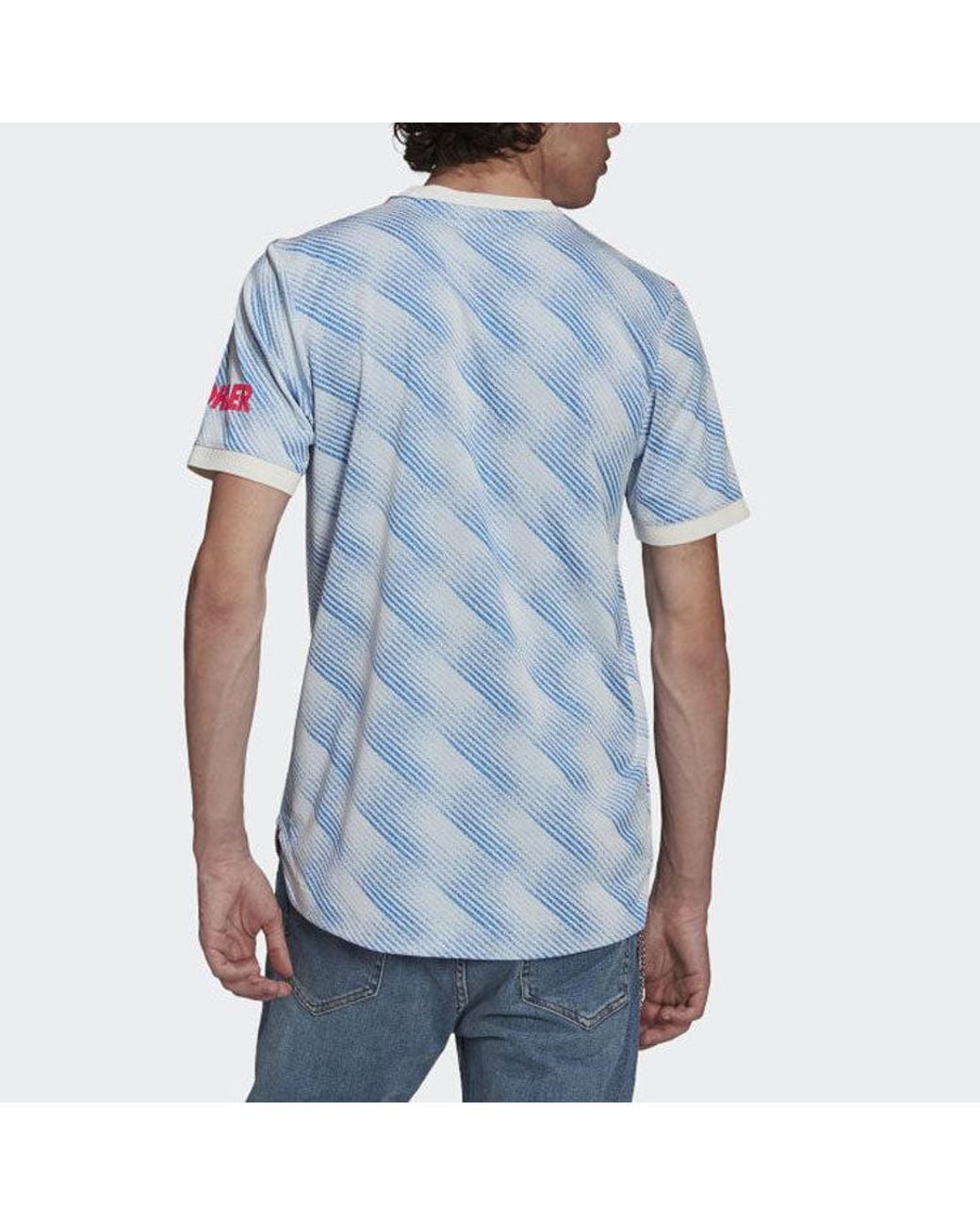 Adidas Blue Manchester United 21/22 Away Authentic Jersey 'Cloud' for men
