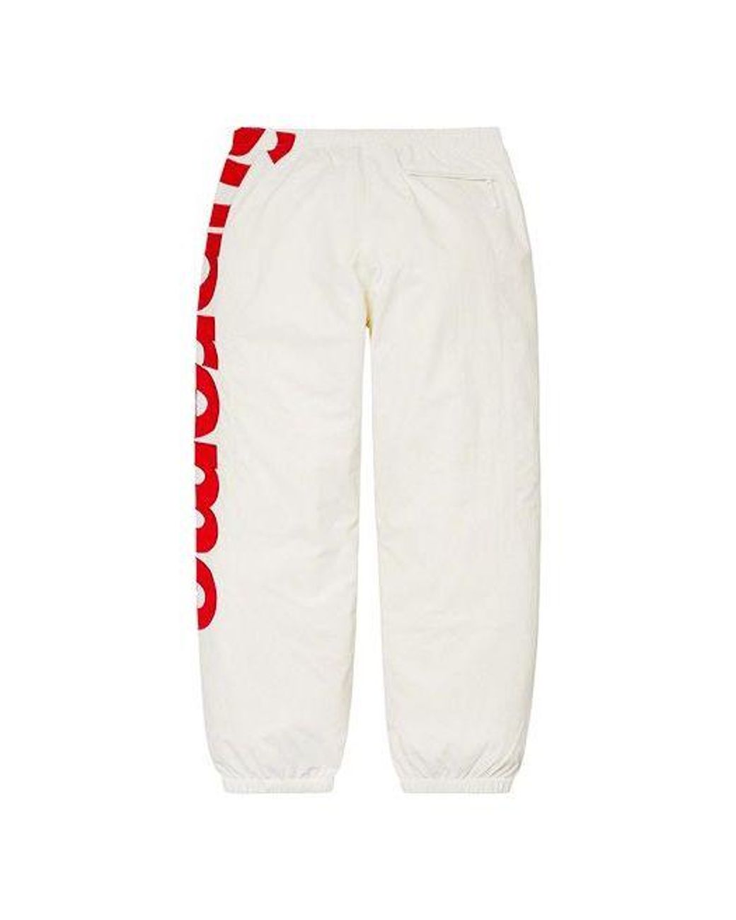 Supreme White Spellout Track Pants for men