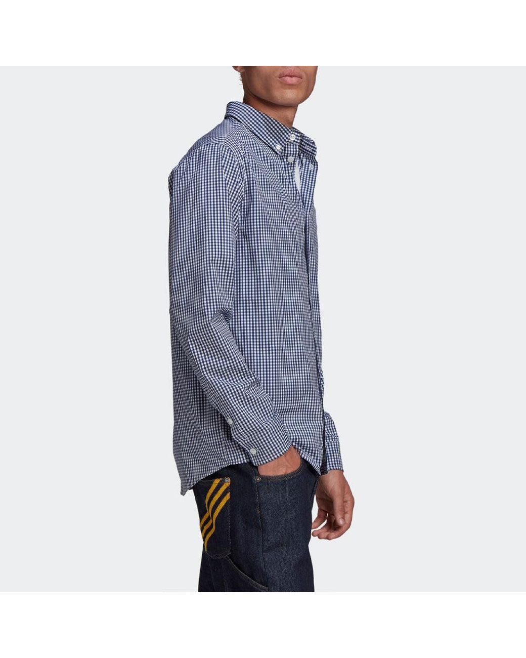 Adidas Blue Originals X Human Made Crossover Embroidered Long Sleeves Shirt for men