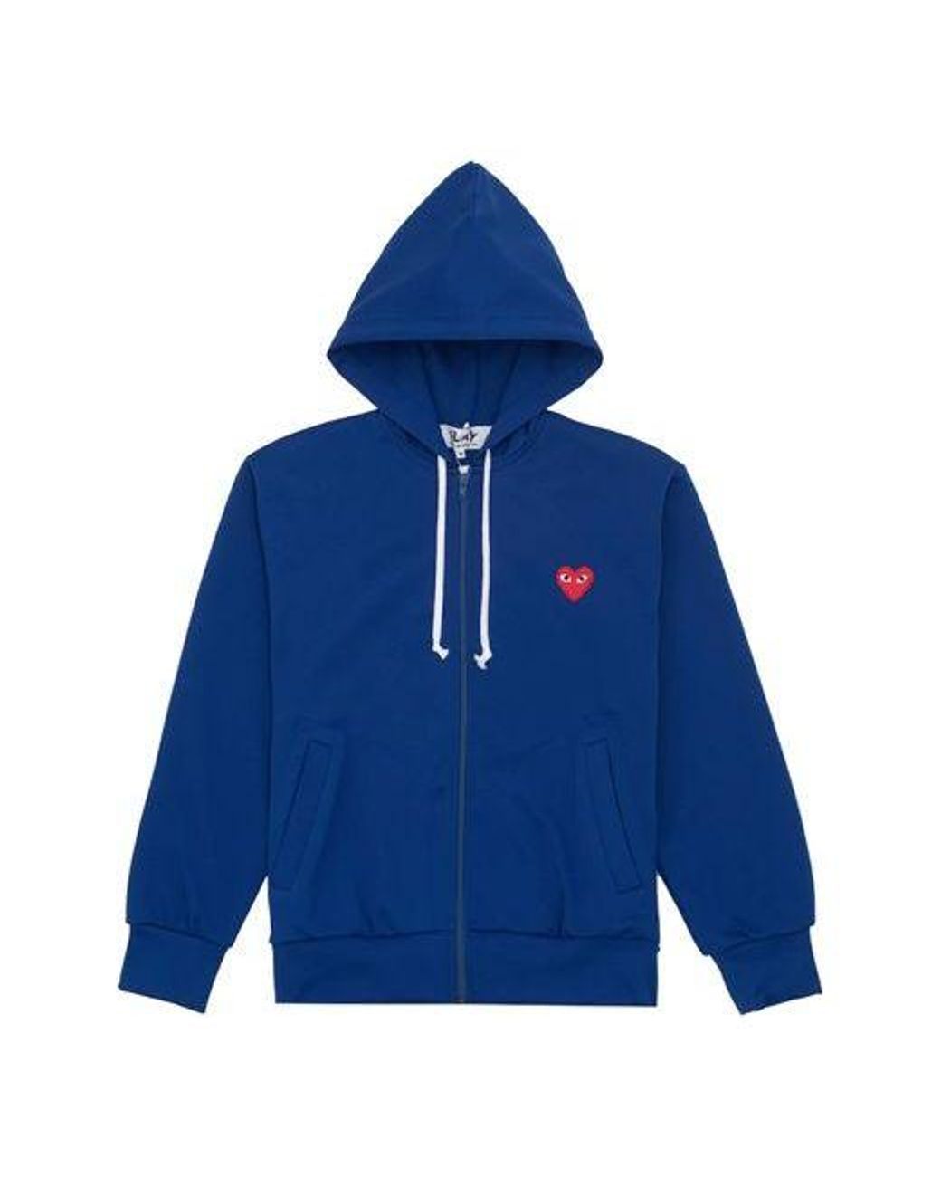 COMME DES GARÇONS PLAY Blue Heart Zip Up Hoodie for men