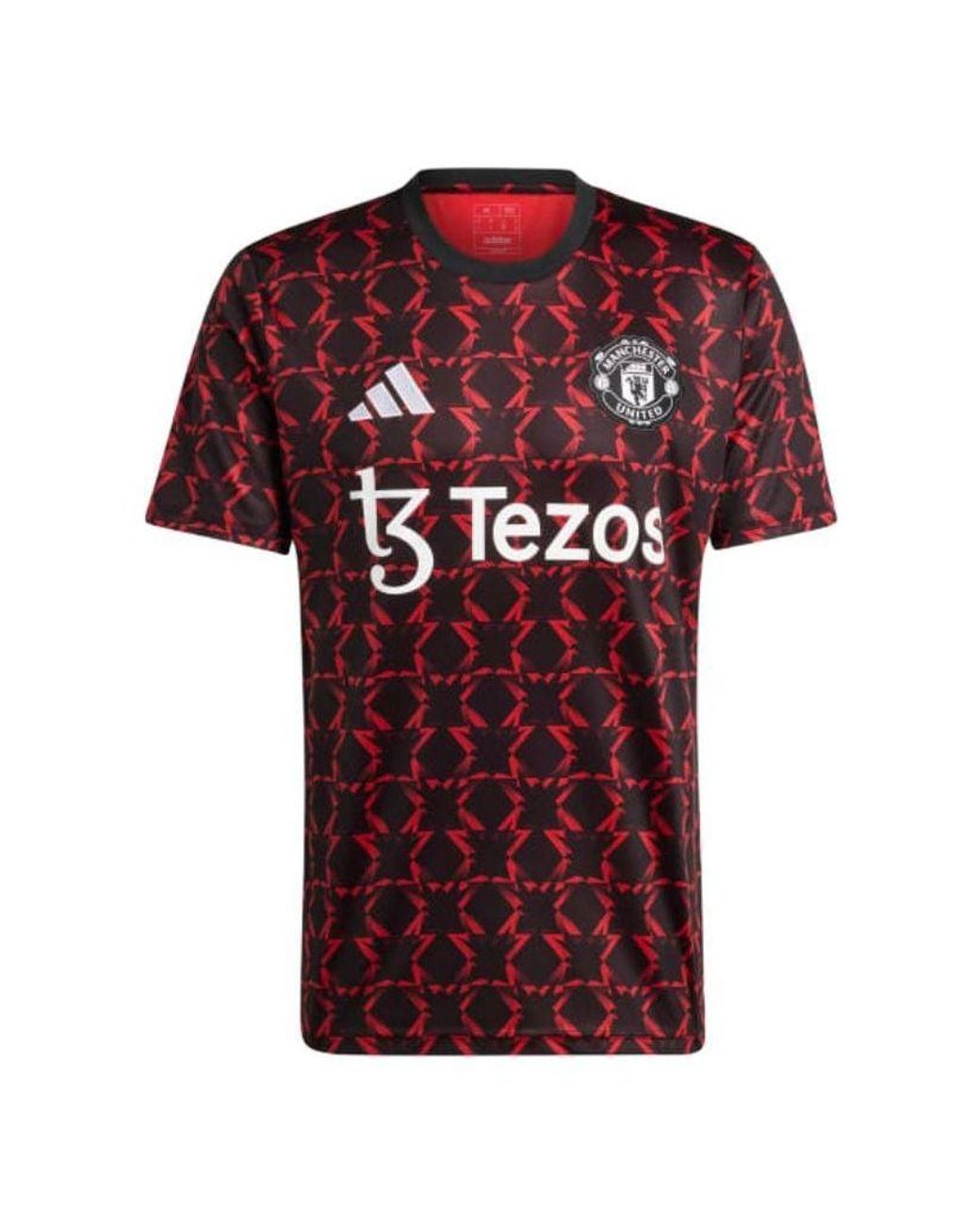 Adidas Red Manchester United Pre Match Shirt 2024 2025 Adults for men