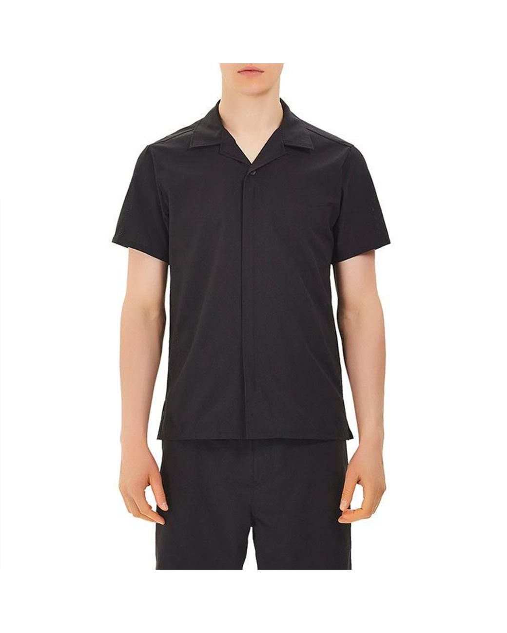 Adidas Black Y-3 Solid Color Casual Short Sleeve Shirt for men
