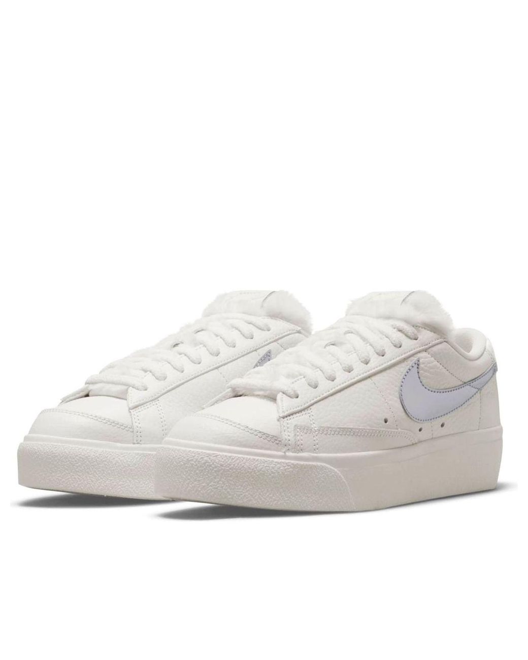 Nike White (Wmns) Blazer Low Platform 'Faux Sherpa Fur'