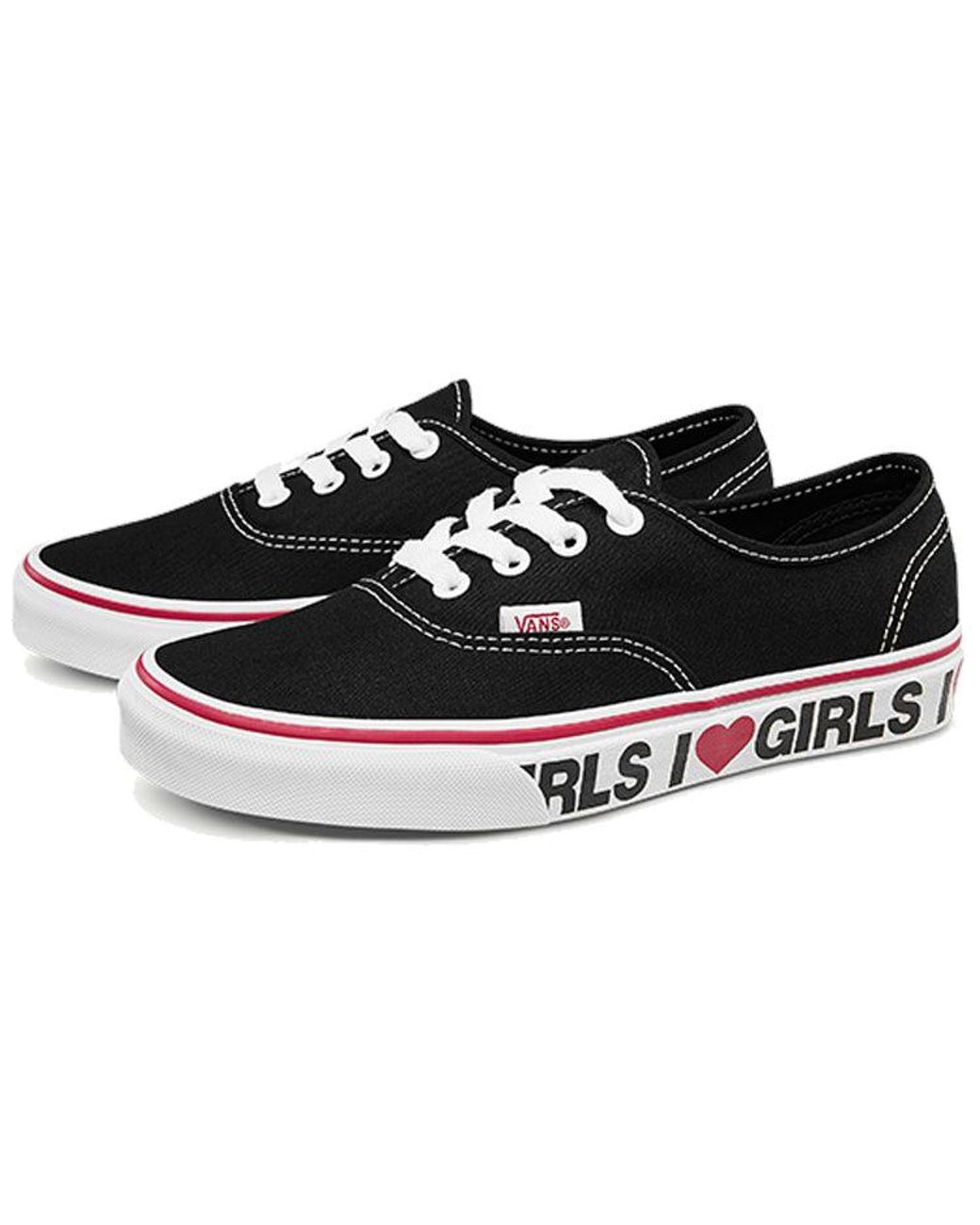 Vans Black Authentic 'I Love Girls' for men