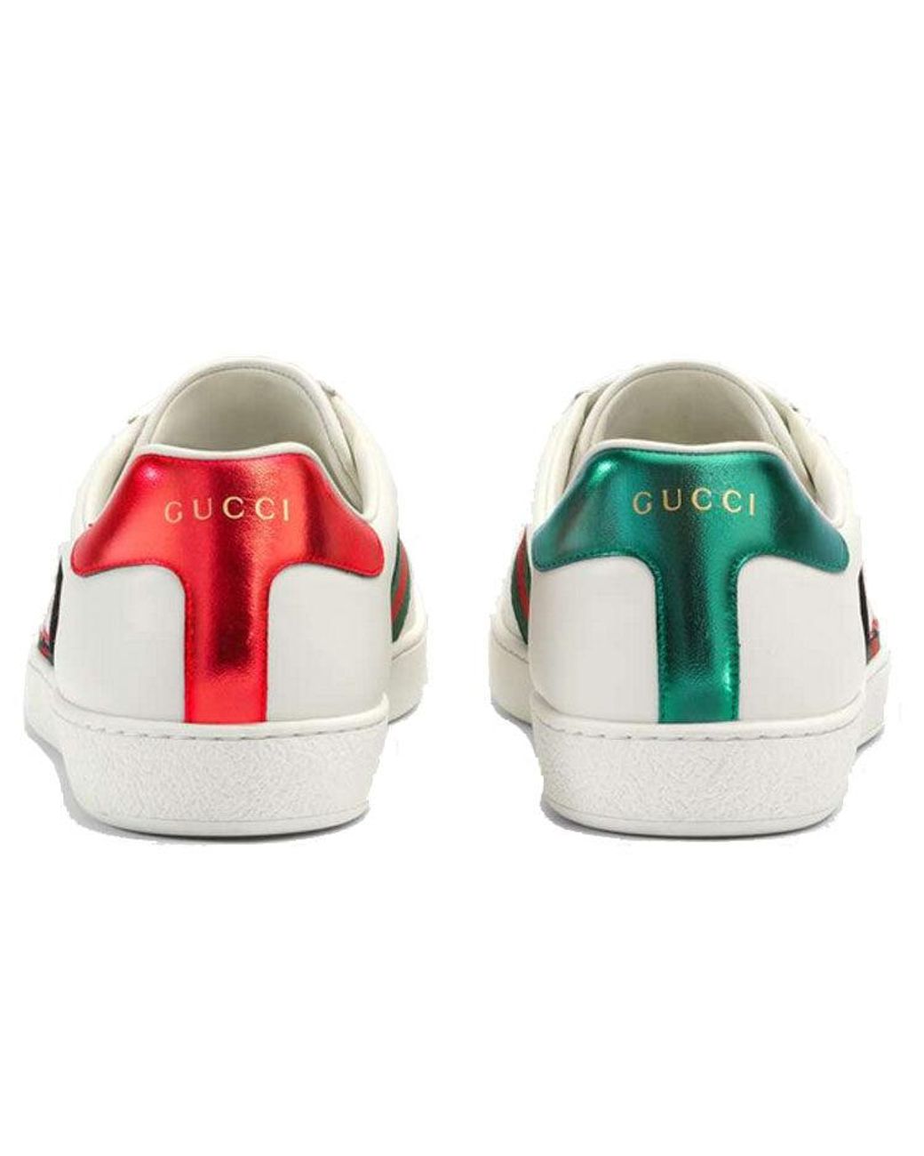 Gucci White 611376 Ace Shoes GG Apple Calf-skin Leather Sneakers (GGM1717) for men