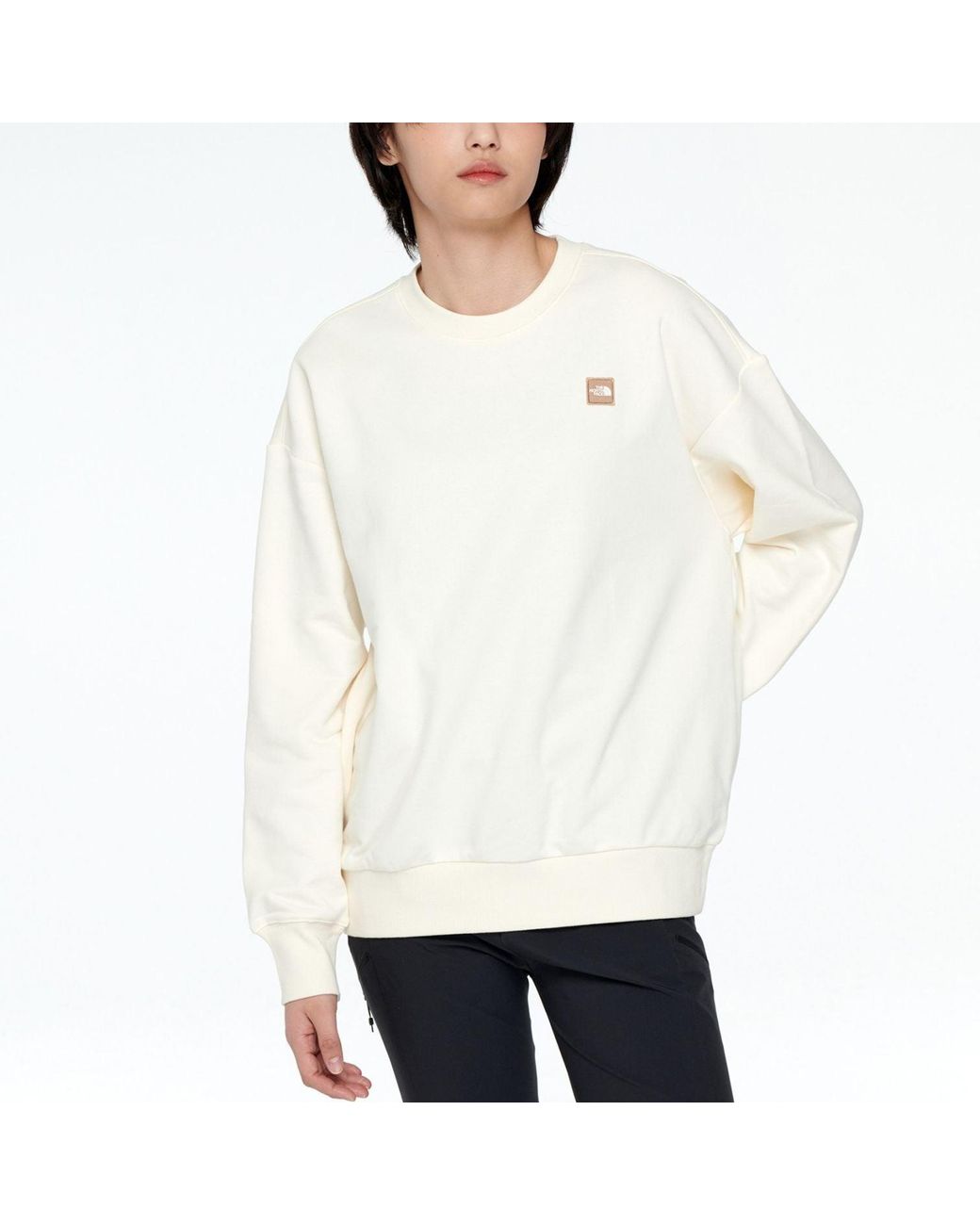 The North Face White Patch Crewneck Sweater for men