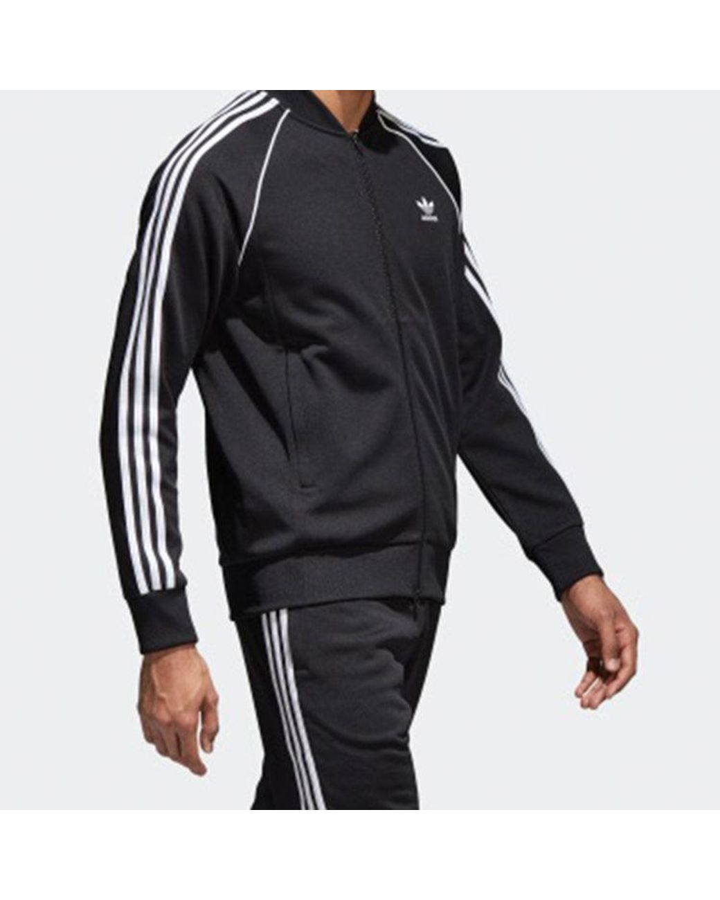 Adidas Blue Originals Track Sports Stand Collar Jacket for men