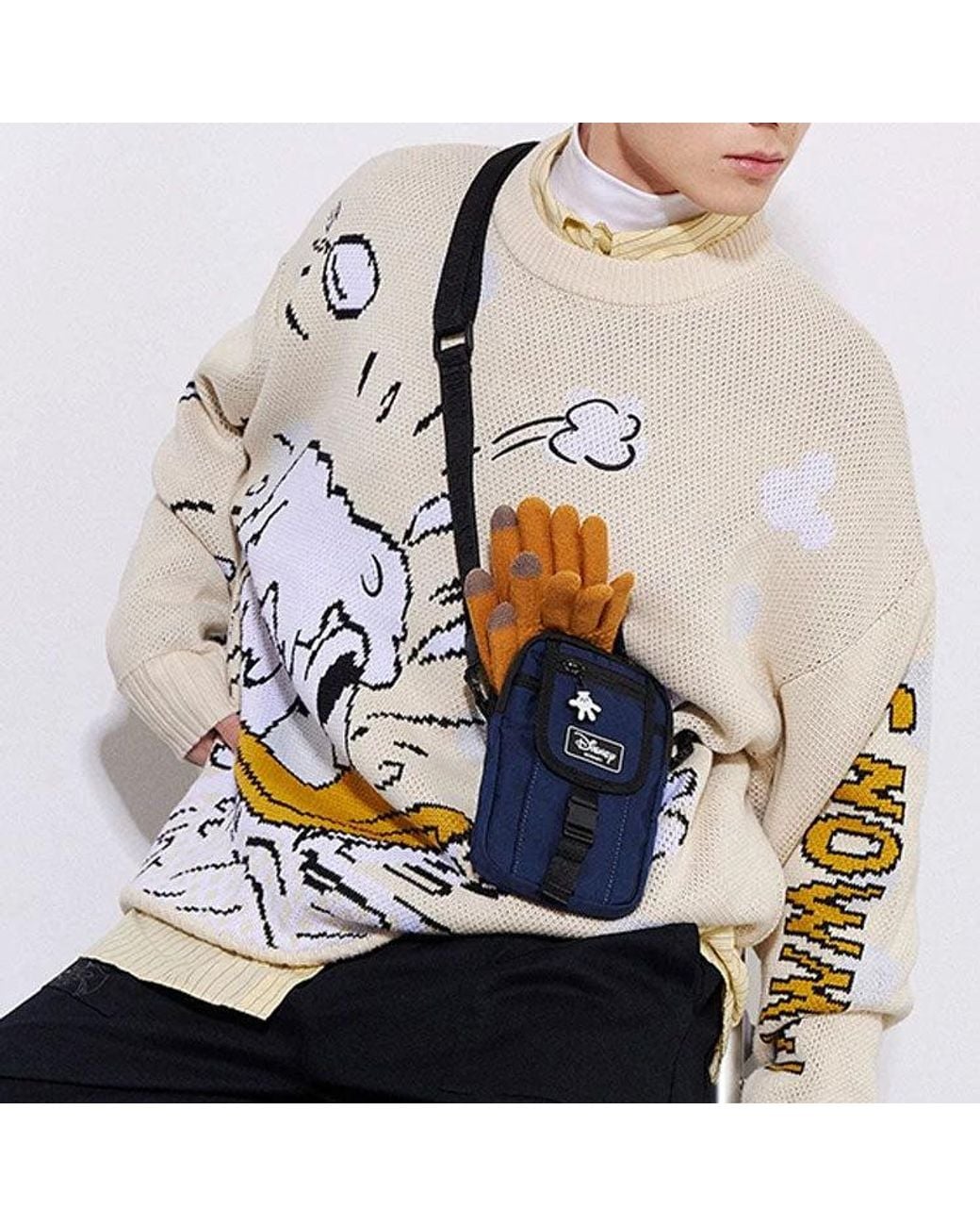 Li-ning Gray X Disney Graphic Crew Neck Sweater for men