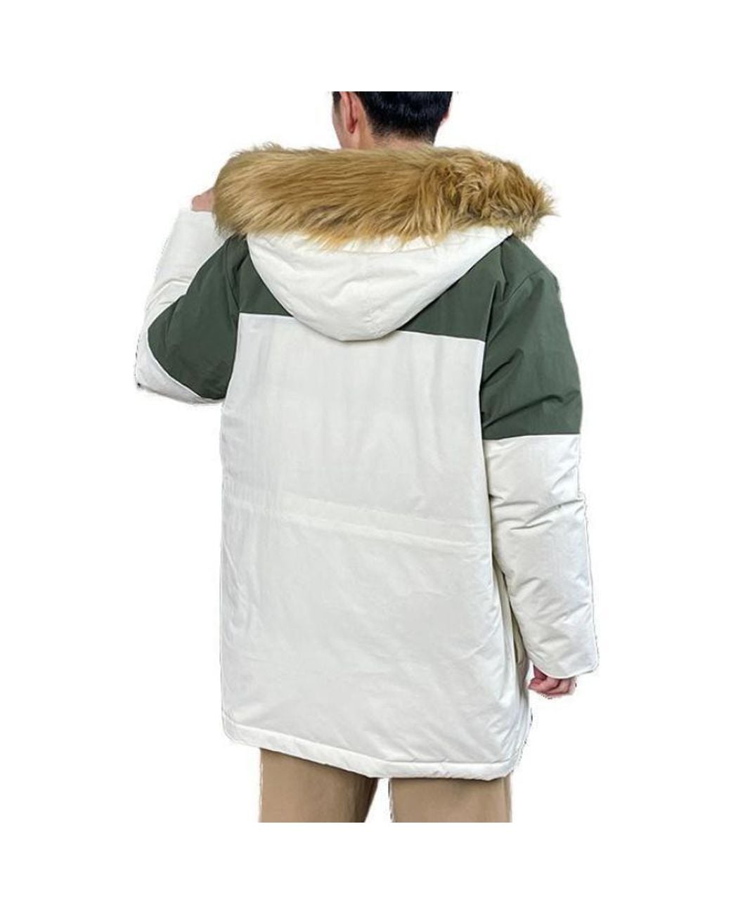 New Balance Green Warm Hooded Down Jacket for men
