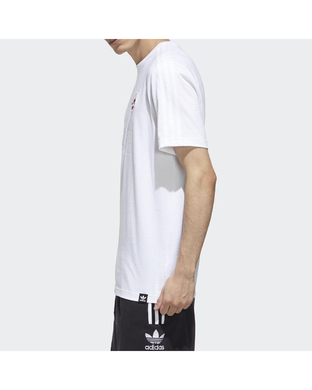 Adidas White Originals Mic Embr T Sports Short Sleeve for men