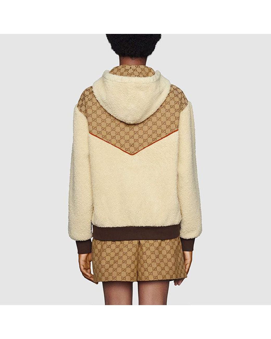 Gucci Natural The North Face X Gg Canvas Shearling Jacket for men