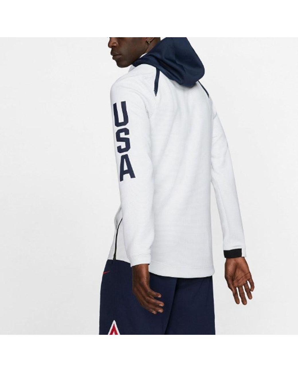 Nike Blue Captain America World Cup Basketball Sports Hoodie Jacket for men