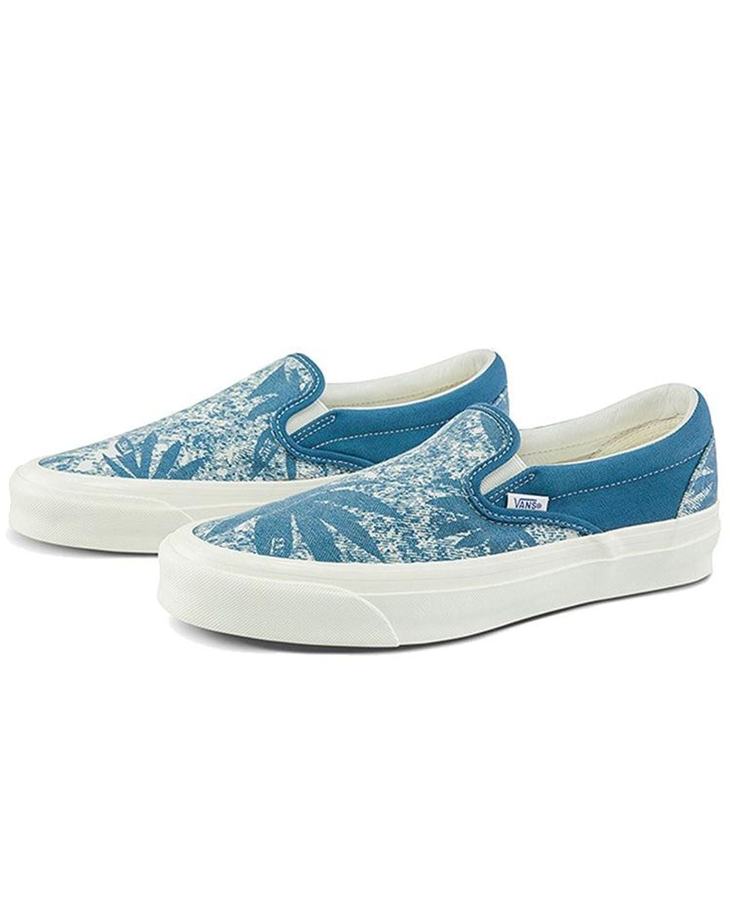 Vans Blue Og Classic Slip-On Lx 'Palm Acid Wash Summer Leaf for men