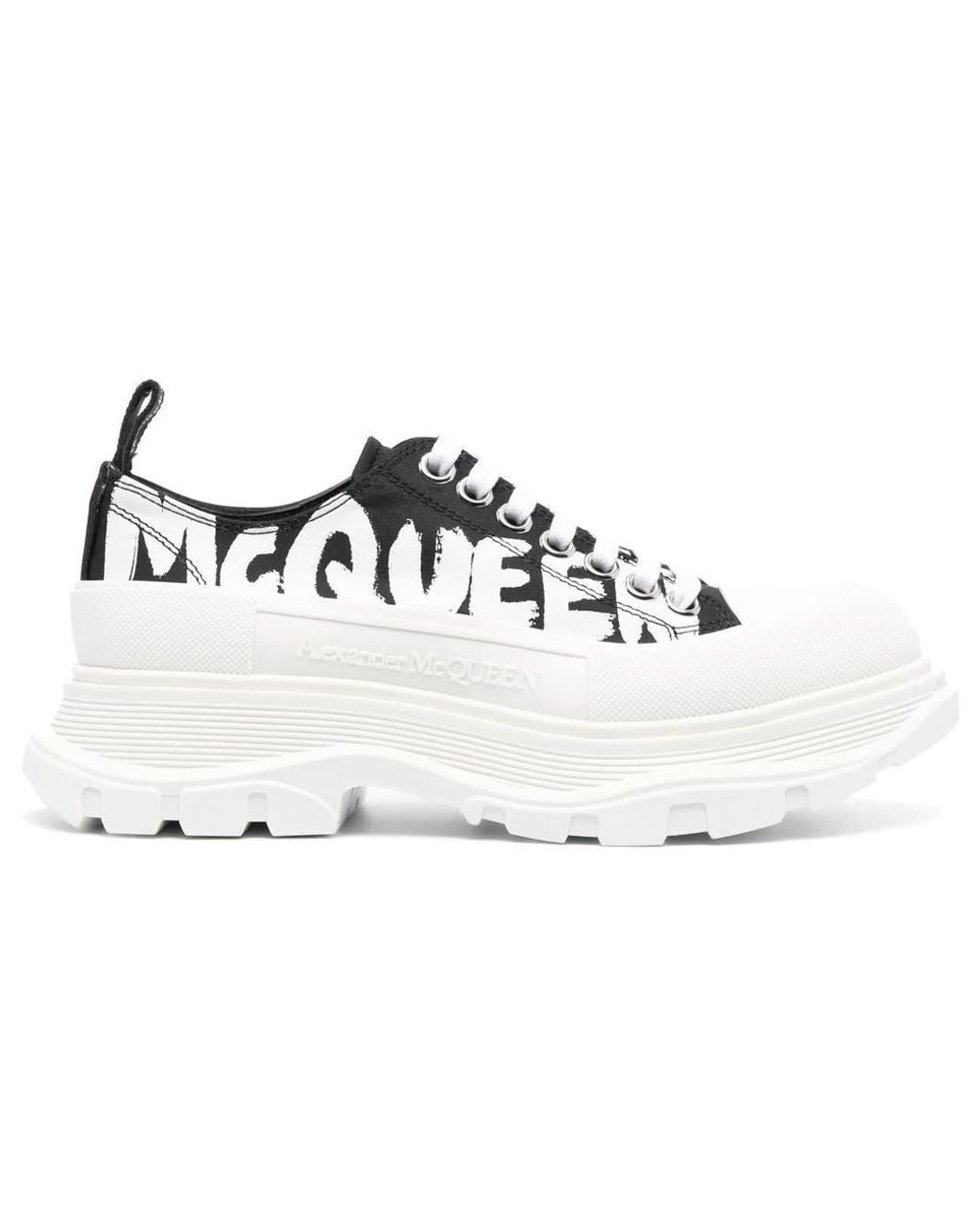 McQueen White (Wmns) Tread Slick Low Lace Up Graffiti Shoes