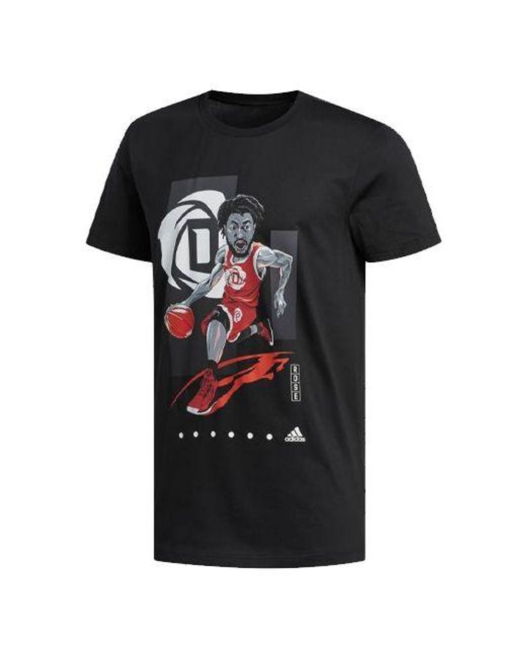 Adidas Black Rose Gu Tee Basketball Sports Short Sleeve for men