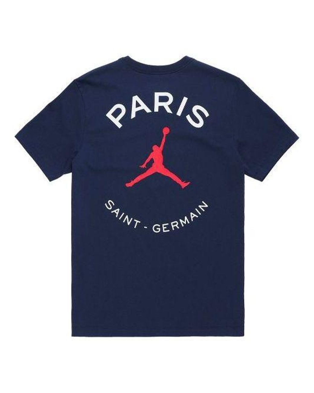 Nike Blue Paris Saint-Germain Team Logo Logo Printing Sports Round Neck Short Sleeve for men