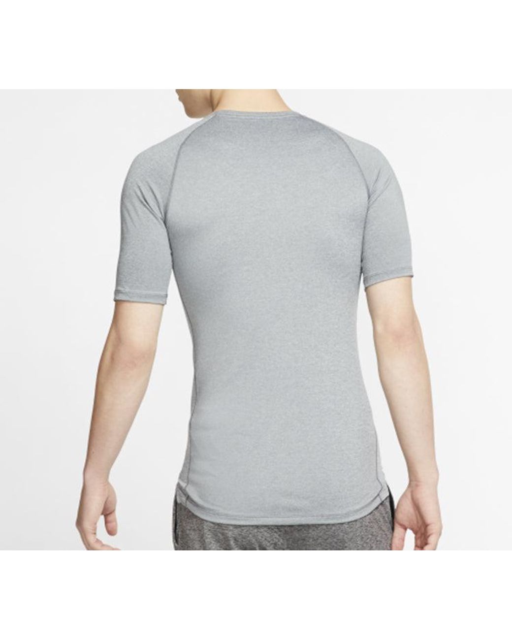 Nike Gray Pro Training Tight Short Sleeve for men