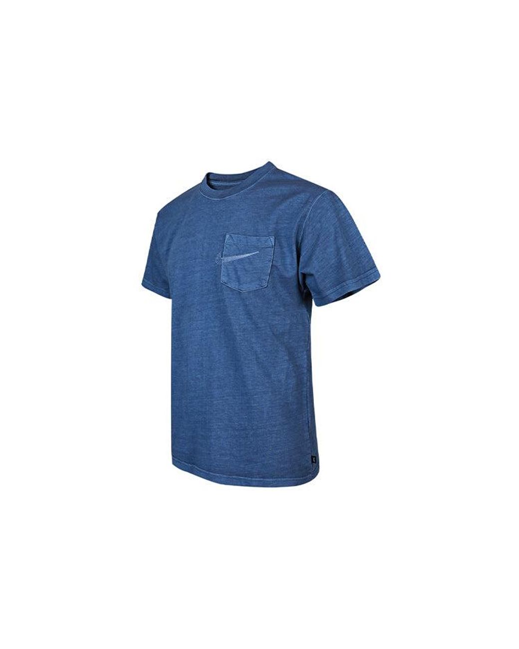 Nike Blue As Nk Sb Tee Pkt Round Neck Short Sleeve for men