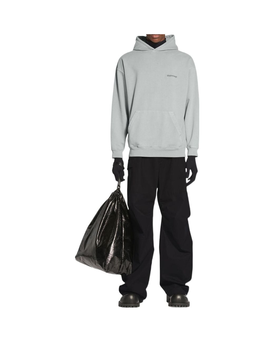 Balenciaga Gray Bb Medium Fit Hoodie