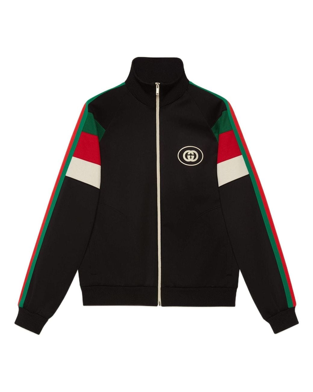 Gucci Black Fw22 Neoprene Zip Jacket With Web for men