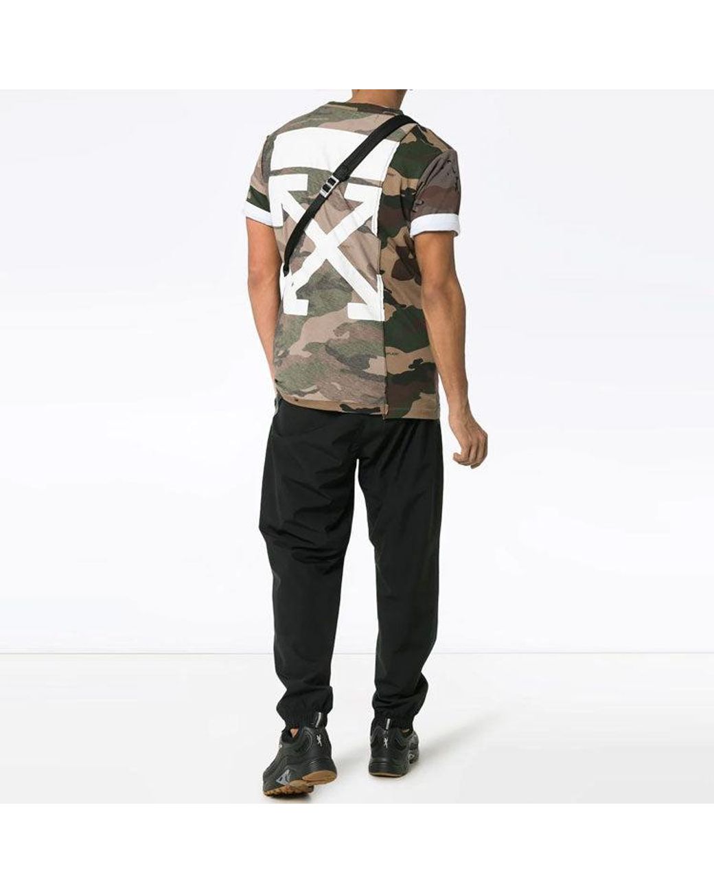 Off-White c/o Virgil Abloh Green Reconstructured Camo Short Sleeve for men