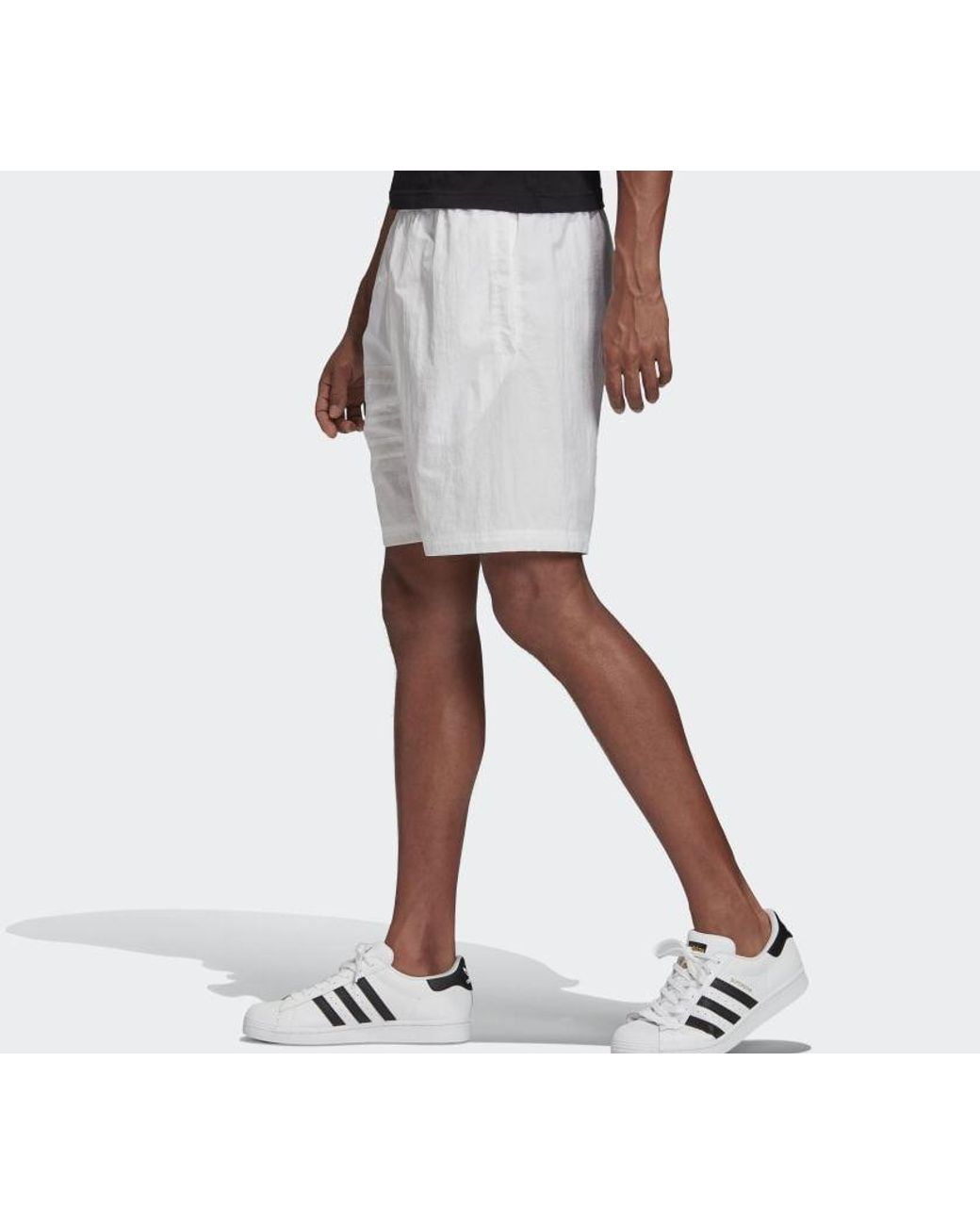 Adidas White Originals Bg Trefoil Ts Large Logo Sports Shorts for men